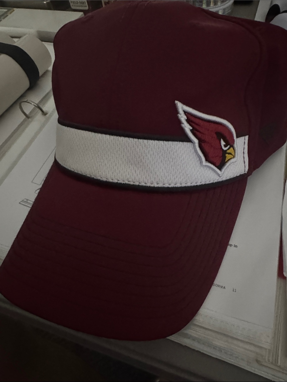 NFL Arizona Cardinals Fanatics Fitted Maroon & White Logo Cap